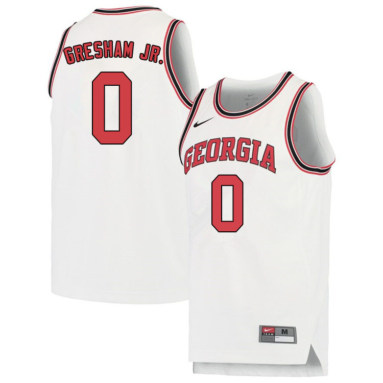 Men #0 Donnell Gresham Jr. Georgina Bulldogs College Basketball Jerseys Sale-White - Click Image to Close